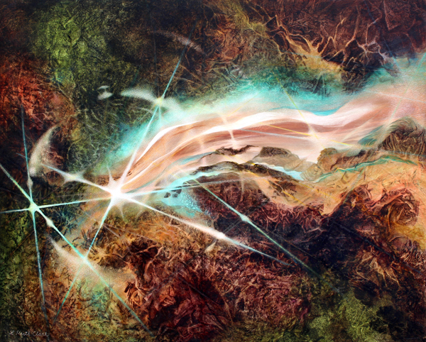 Twilight Nebula, Acrylic on Clayboard