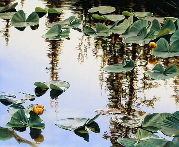 Pond Lilies, Acrylic on Clayboard