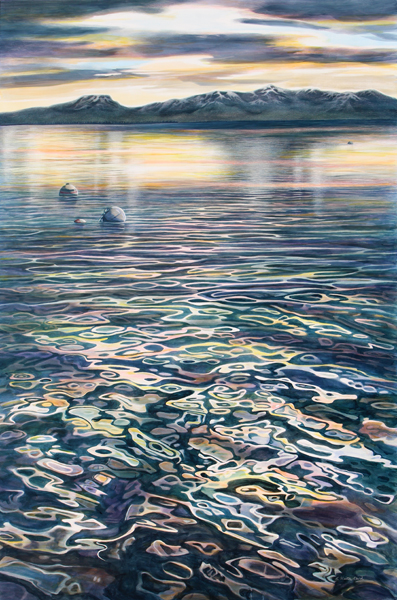 Tahoe Time, Acrylic on Clayboard