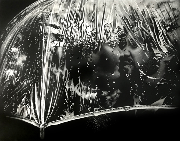 Umbrella Veil, Acrylic on Scratchboard